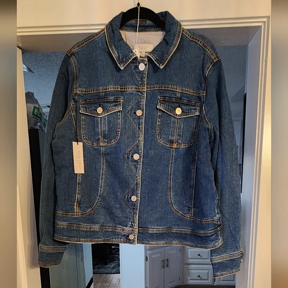 NEW!!! Martha Stewart Denim Jean Jacket,Sz Large,NWT - Picture 1 of 6
